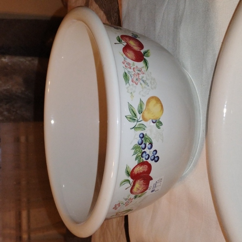 Corelle Chutney Fruit Pattern, Set of 2 Heavy Nesting Mixing Bowls 2 & 3 quart - Picture 2 of 7